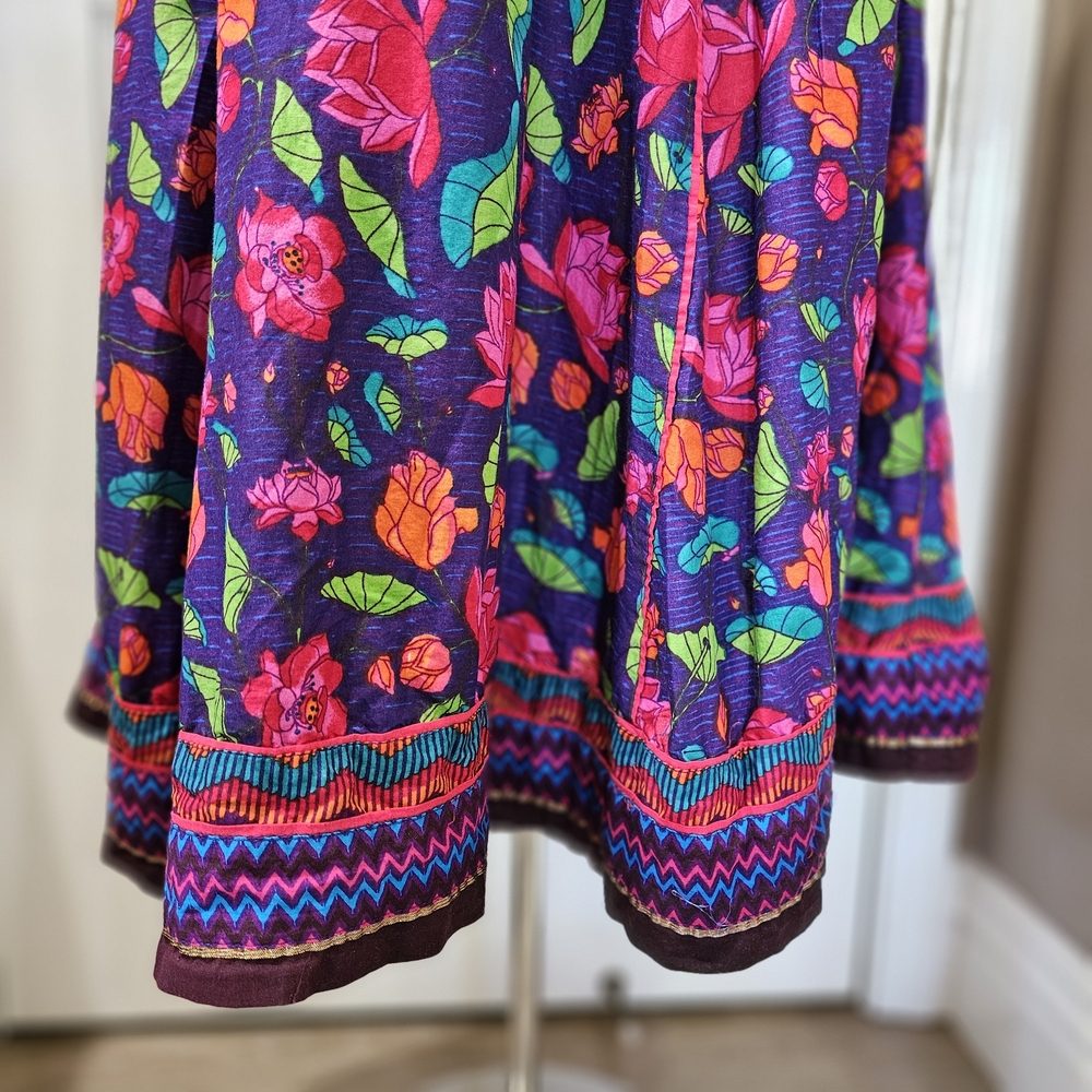 Biba Pink Green Orange Floral Cotten Lightweight Dress - Picture 6 of 16